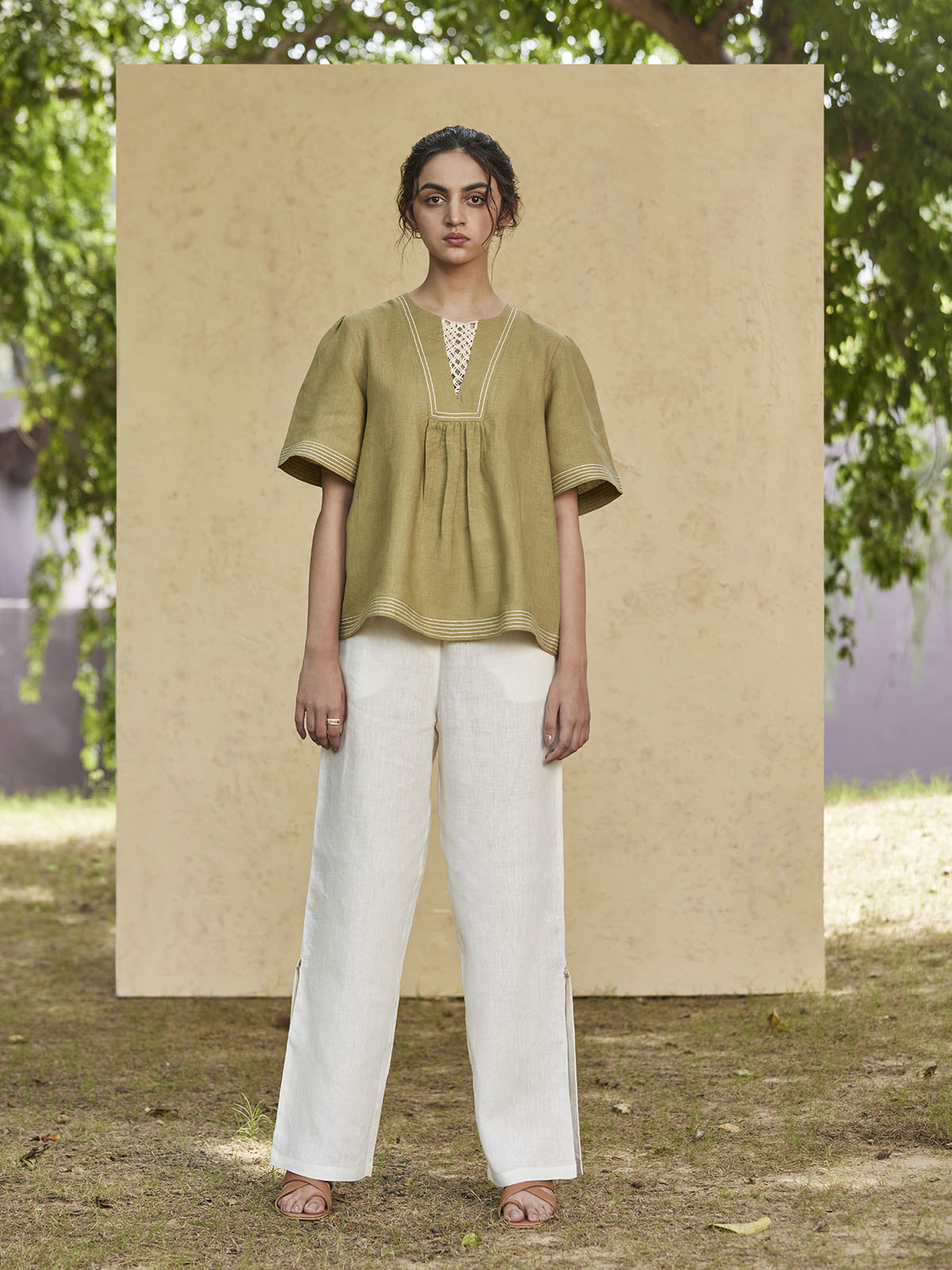 AALA - Styles Organic Cotton Linen Top thumbnail 2