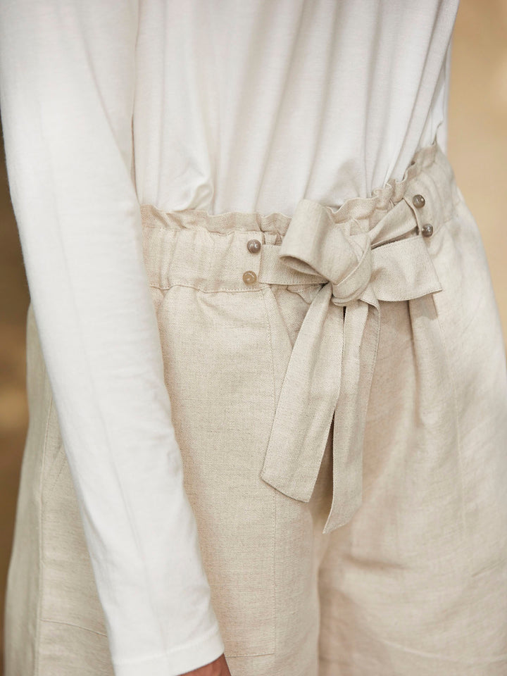 SIRONA - High Waisted Organic Linen Shorts