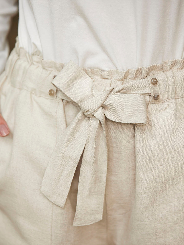 SIRONA - High Waisted Organic Linen Shorts