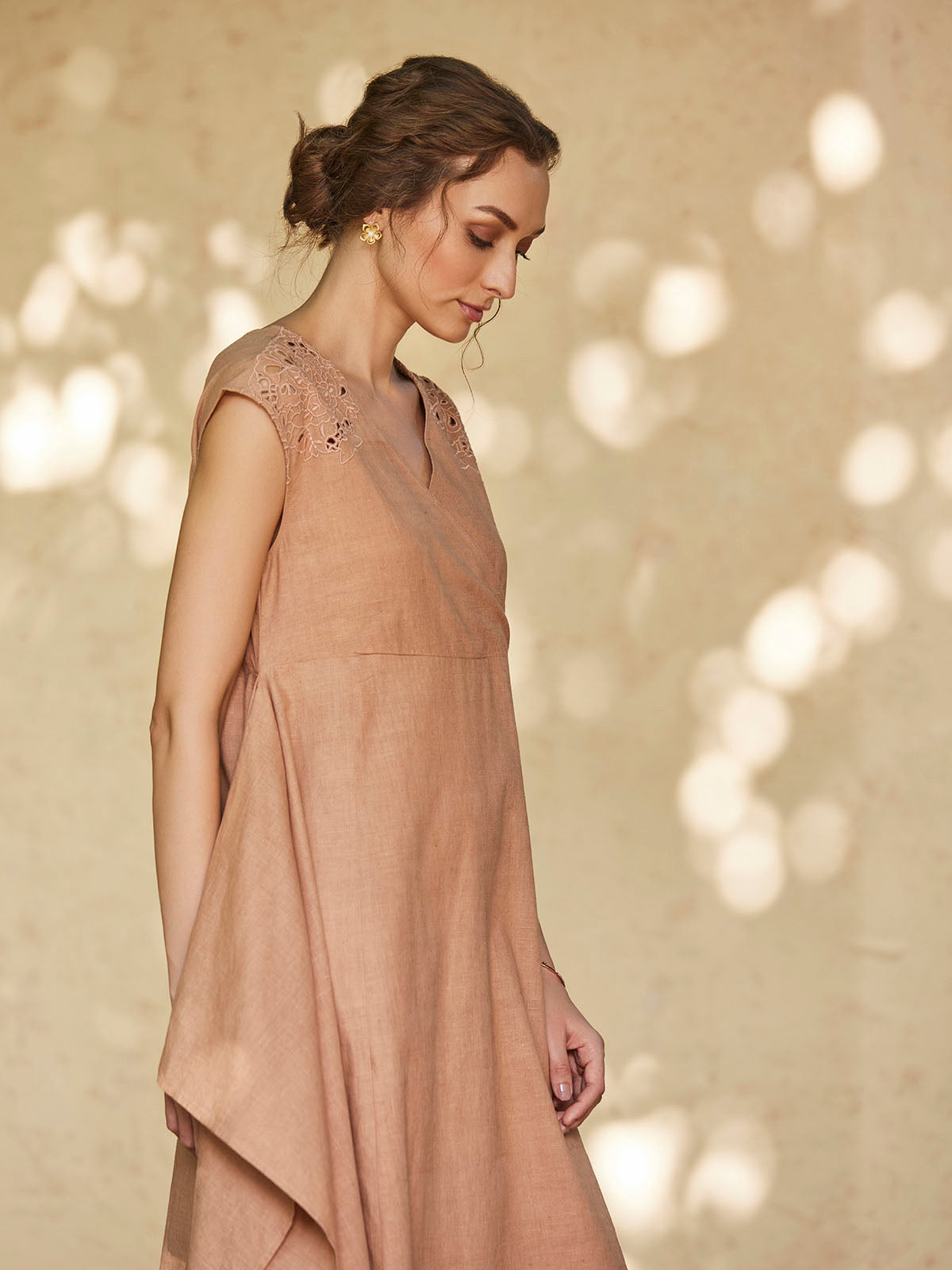 ACESO - Handkerchief Dress with Macramé Belt - Organic Linen Viscose thumbnail 3