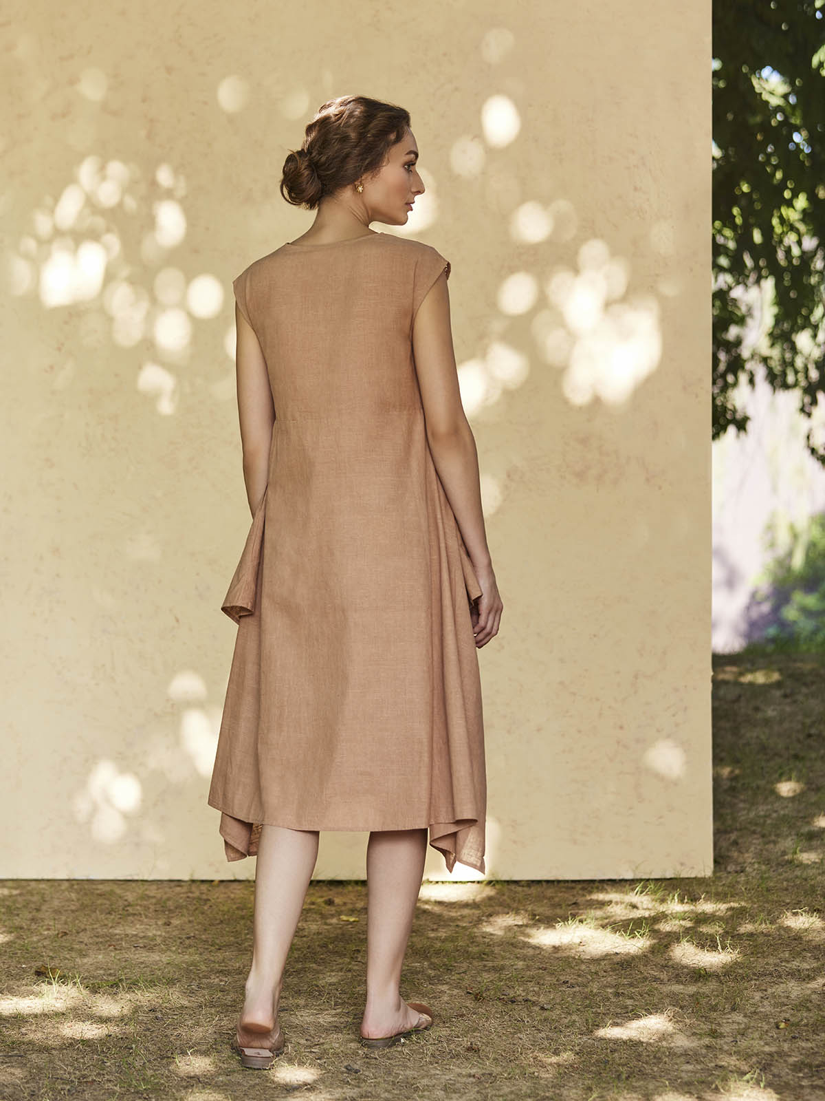ACESO - Handkerchief Dress with Macramé Belt - Organic Linen Viscose thumbnail 4